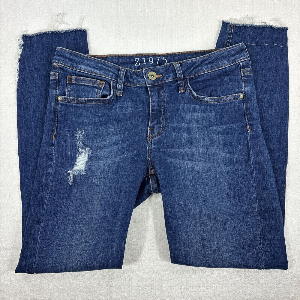 Zara Basic Denim Z1975 Women's Size 6 Jeans Distressed Raw Hem Edgy
